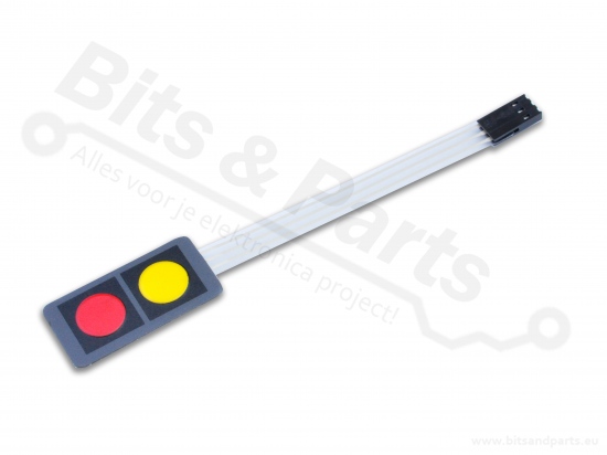 Membraan keypad 1x2 rood/geel voor oa. Arduino